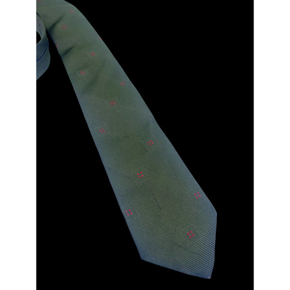 Vintage Bronzini Tie Necktie Skinny 1960s Green Preppy Disco Academia Retro - Picture 1 of 7